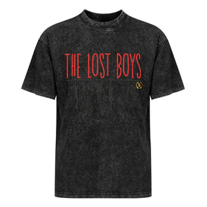 THE LOST BOYS vintage wash off shoulder short-sleeved Cotton T-shirt