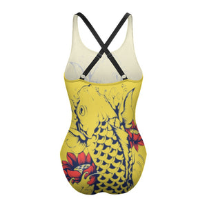 Iconic Royalty Japanese Koi Ladies One Piece Swimsuit Bikini