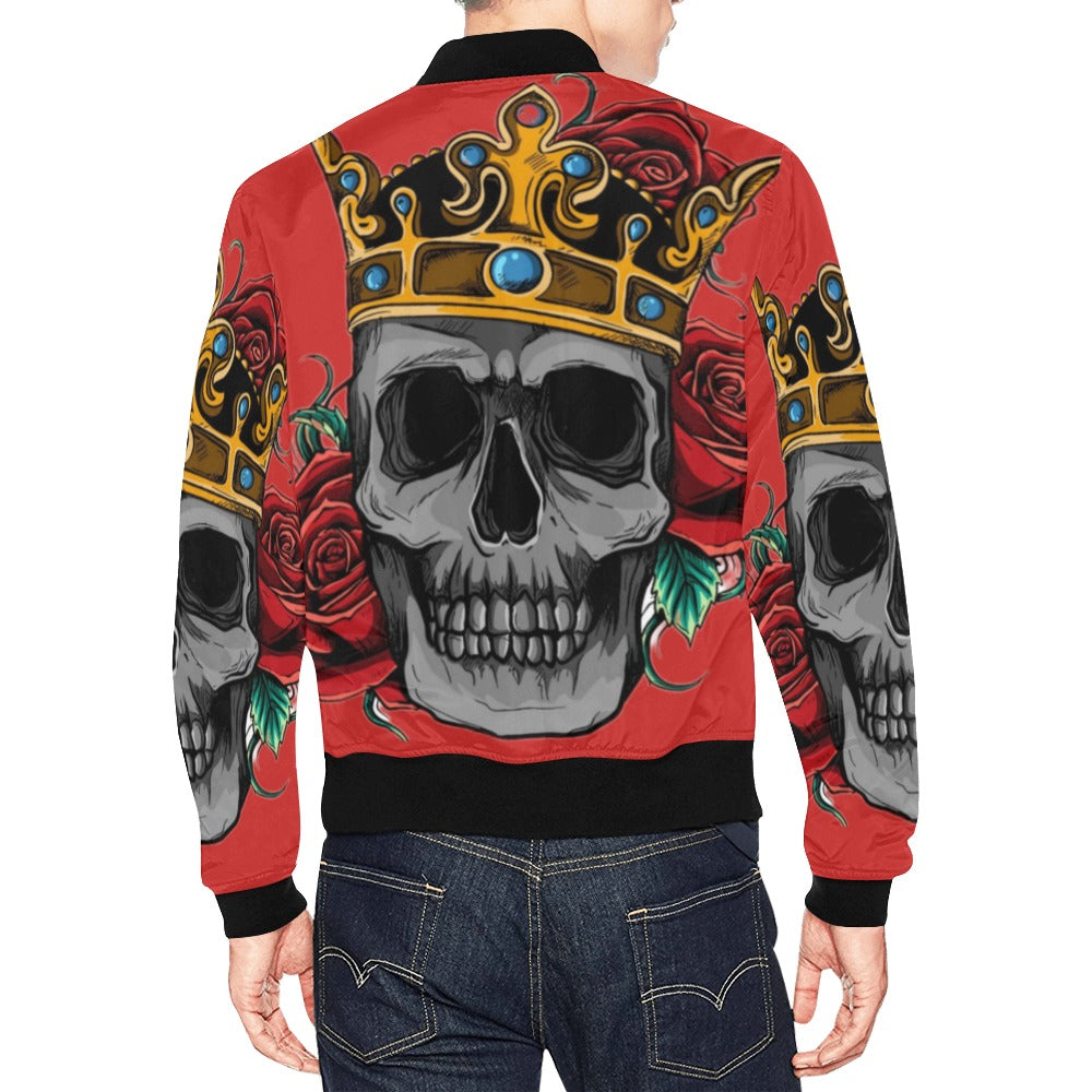 Iconic Royalty Skull Crown King Bomber Jacket