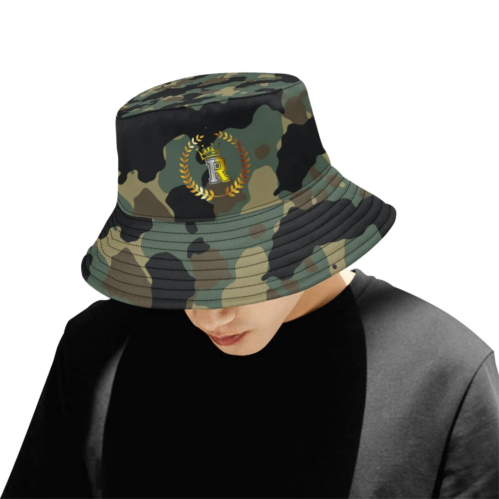 Army Camouflage Royalty Crown I.R. Men's Bucket Hat