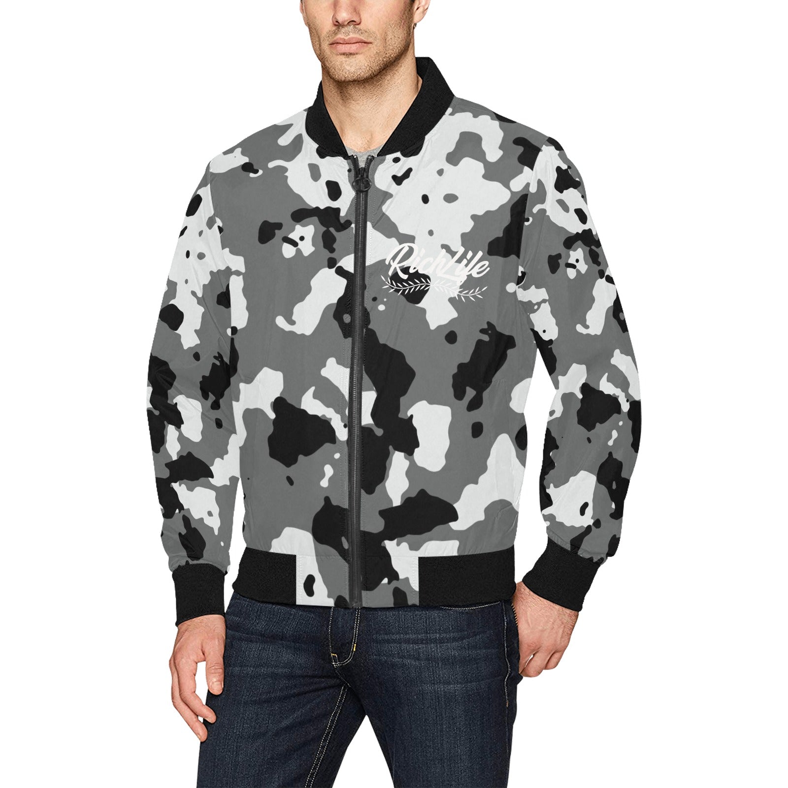 Rich Life Camouflage Bomber Jacket