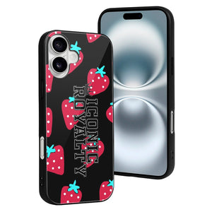 Iconic Royalty Strawberry Bliss Glass Case for iPhone 16 Series