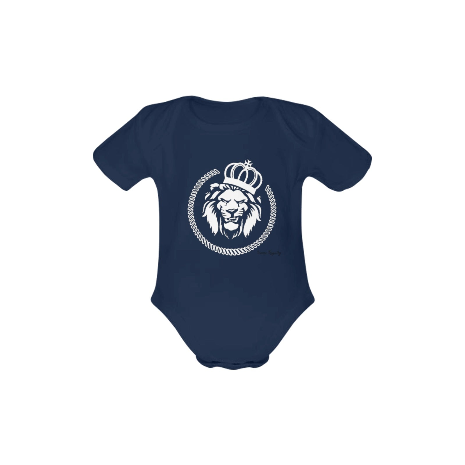 Iconic Royalty Crown Lion Baby Organic Short Sleeve One Piece