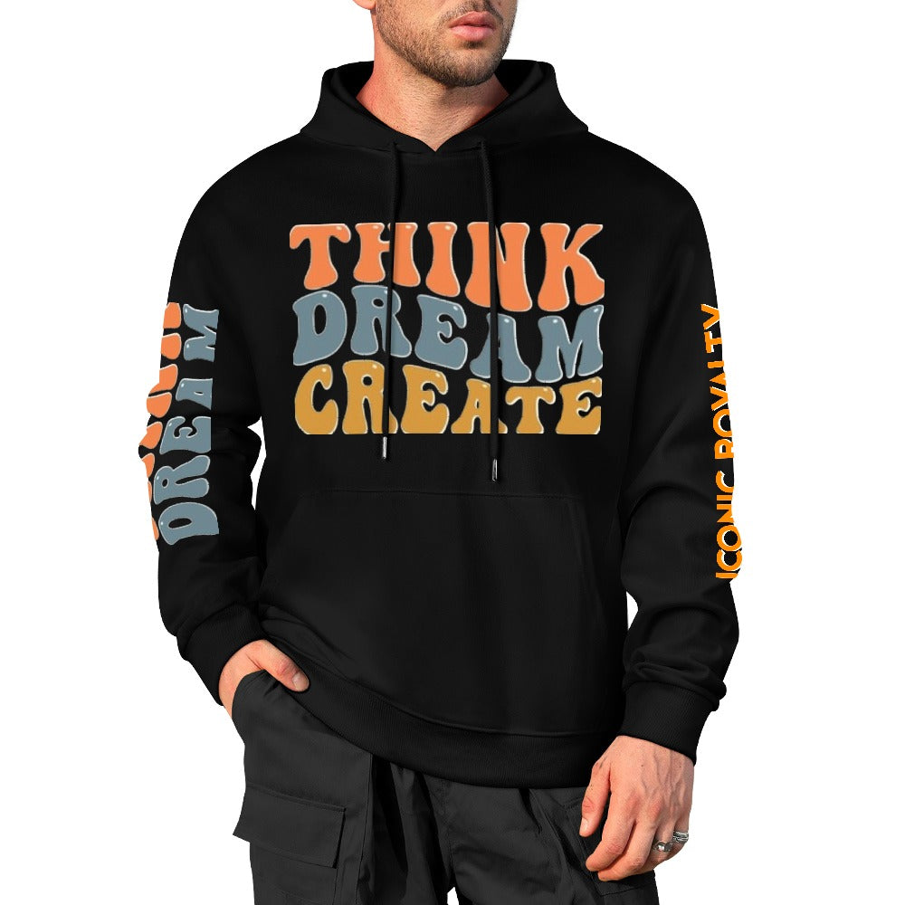 Think Dream Create Iconic Royalty 100% Cotton Hoodie