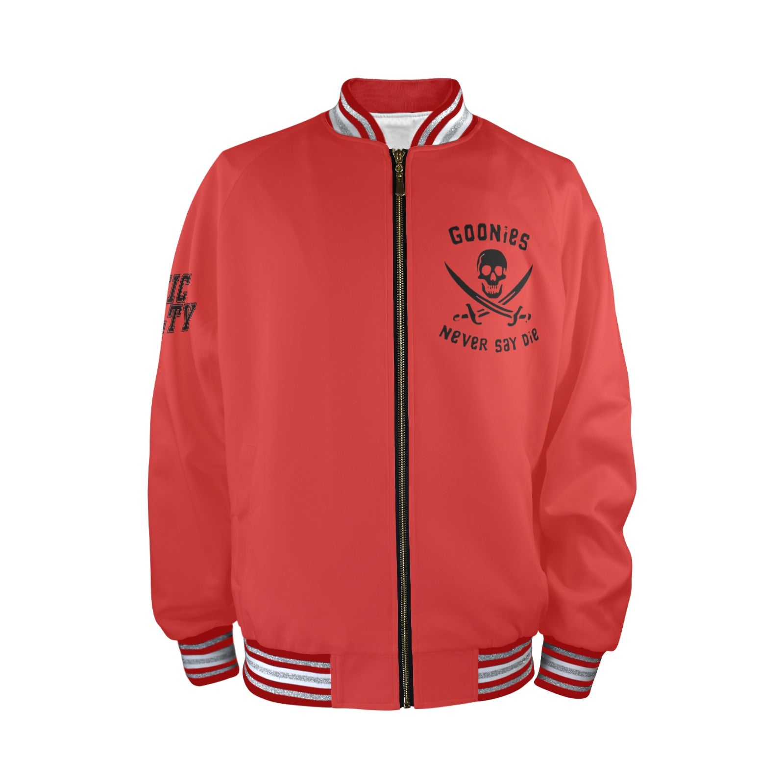 GOONIES Striped Trim Bomber Jacket