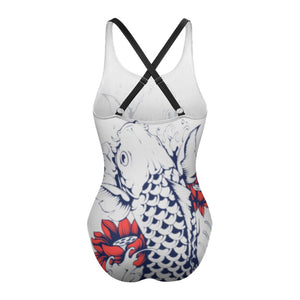 Iconic Royalty Japanese Koi Ladies One Piece Swimsuit Bikini