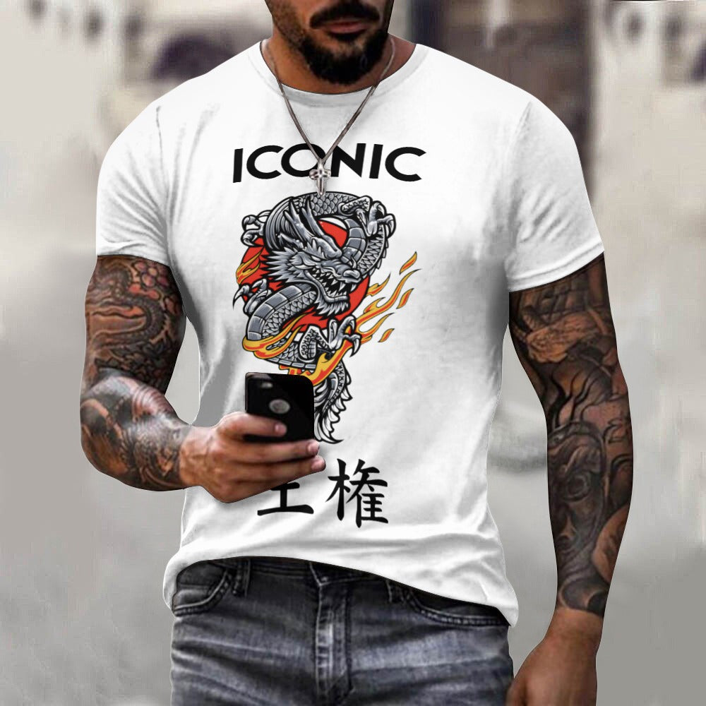 Iconic Royalty Japanese Dragon 100% Cotton T-shirt