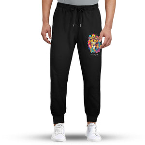 Iconic Royalty Color Splash Crown Lion  Fleece Sweatpants