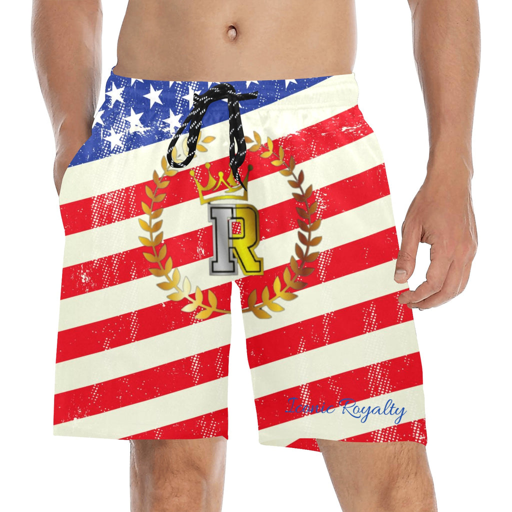 Royalty Crown I.R. Men's Mid-Length Beach Shorts