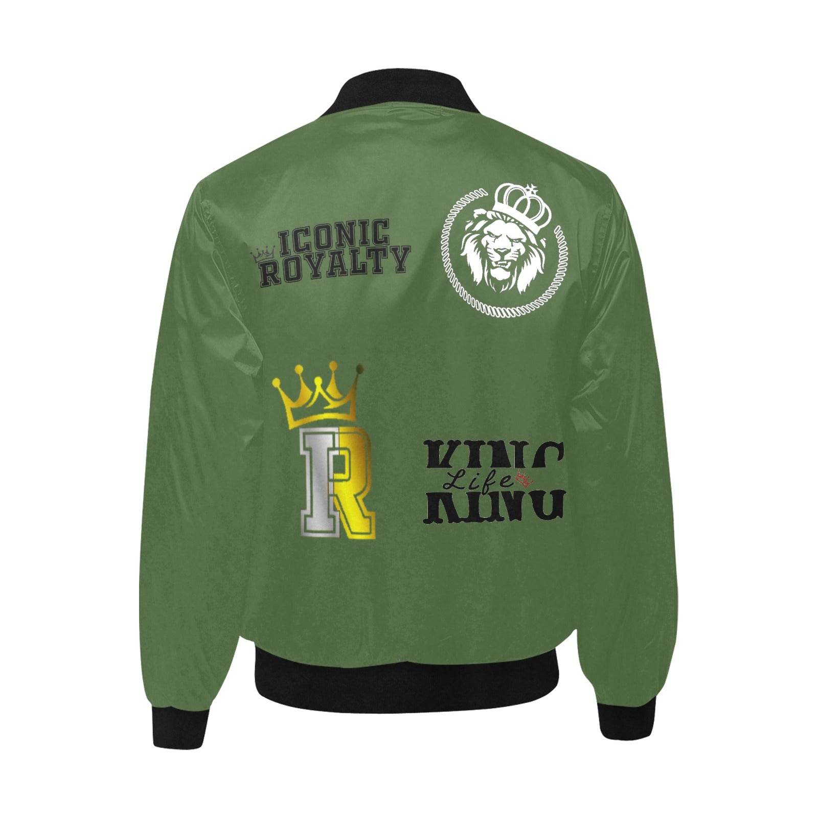 Crown I.R. King Life Crown Lion Quilted Bomber Jacket