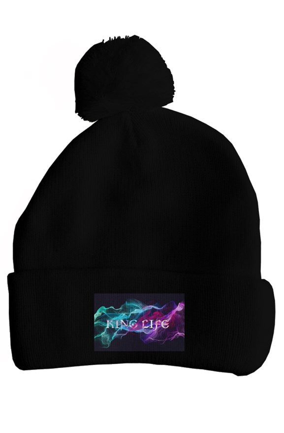 King Life Color Splash Pom Beanie