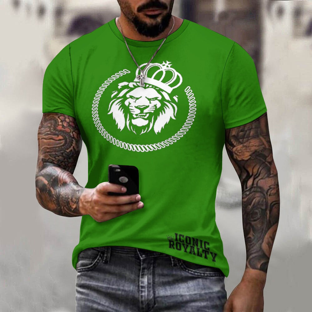 Iconic Royalty Crown Lion Men's Cotton T-shirt