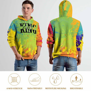 King Life Color Splatter Plus Size Double Layer Hood Sweatshirt