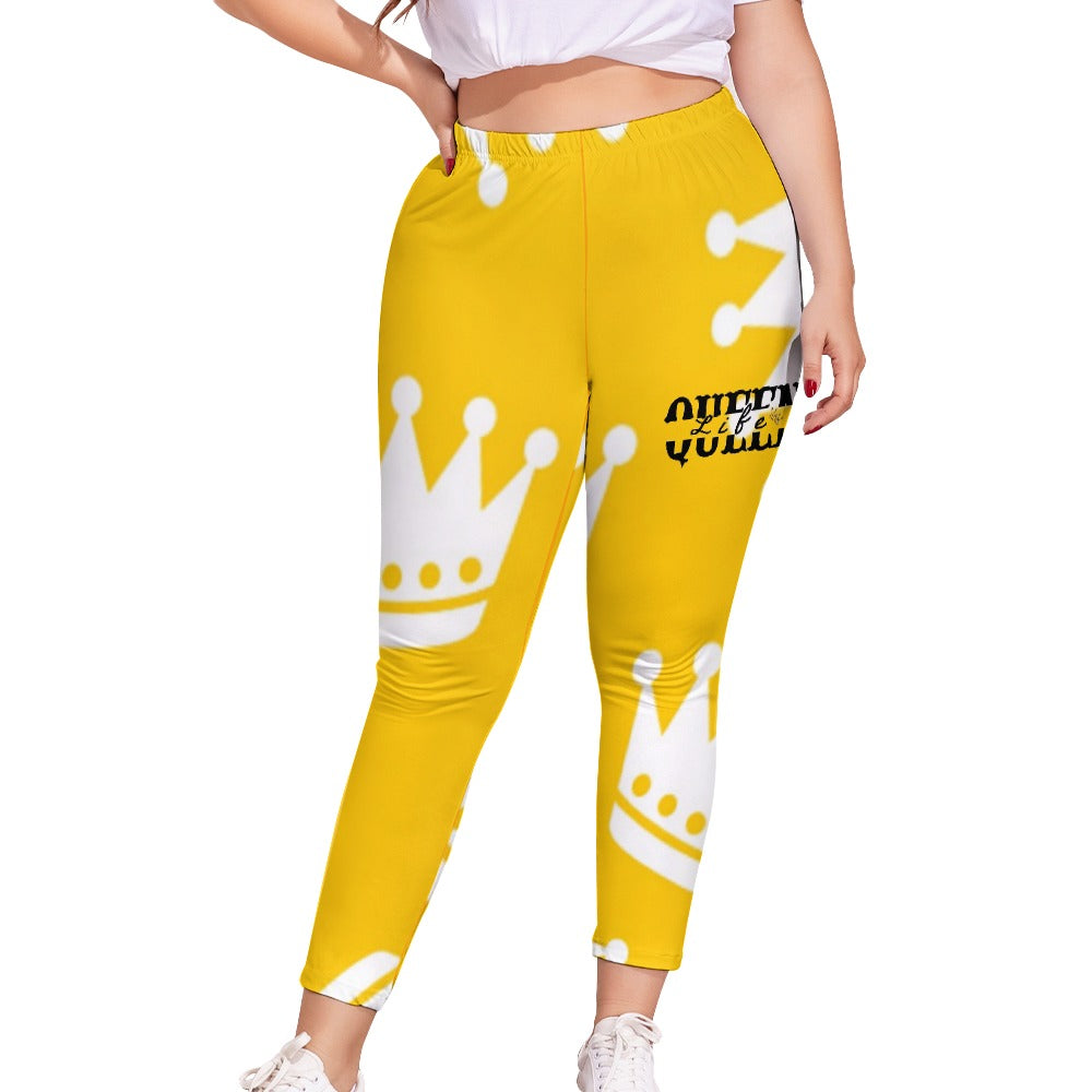 Queen Life Royal Crown Women's Plus Size Stretch Leggings