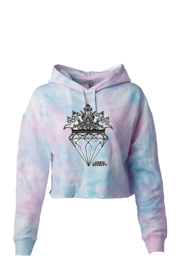 Iconic Royalty Crown Diamond Tie Dye Crop Top