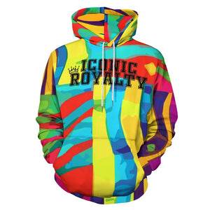 Iconic Royalty Multi Color Plus Size Double Layer Hood Sweatshirt