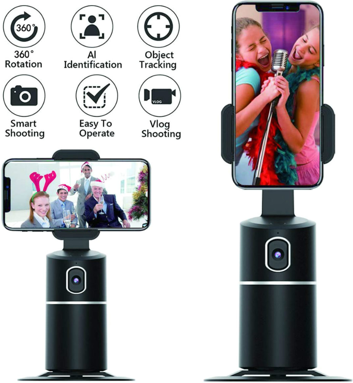 Selfie Tracking Camera Stand Rotation 360 Smart Phone Holder