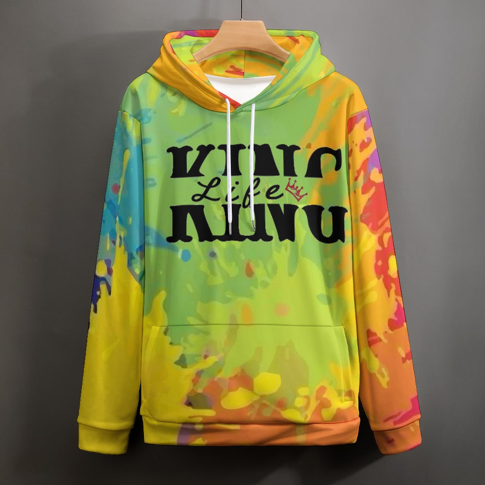 King Life Color Splatter Plus Size Double Layer Hood Sweatshirt