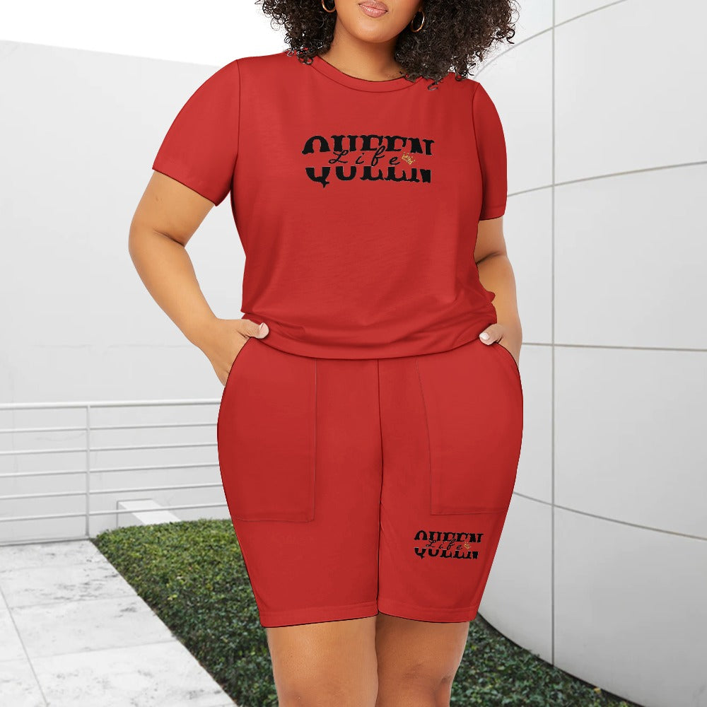 Queen Life short sleeved Shorts Set