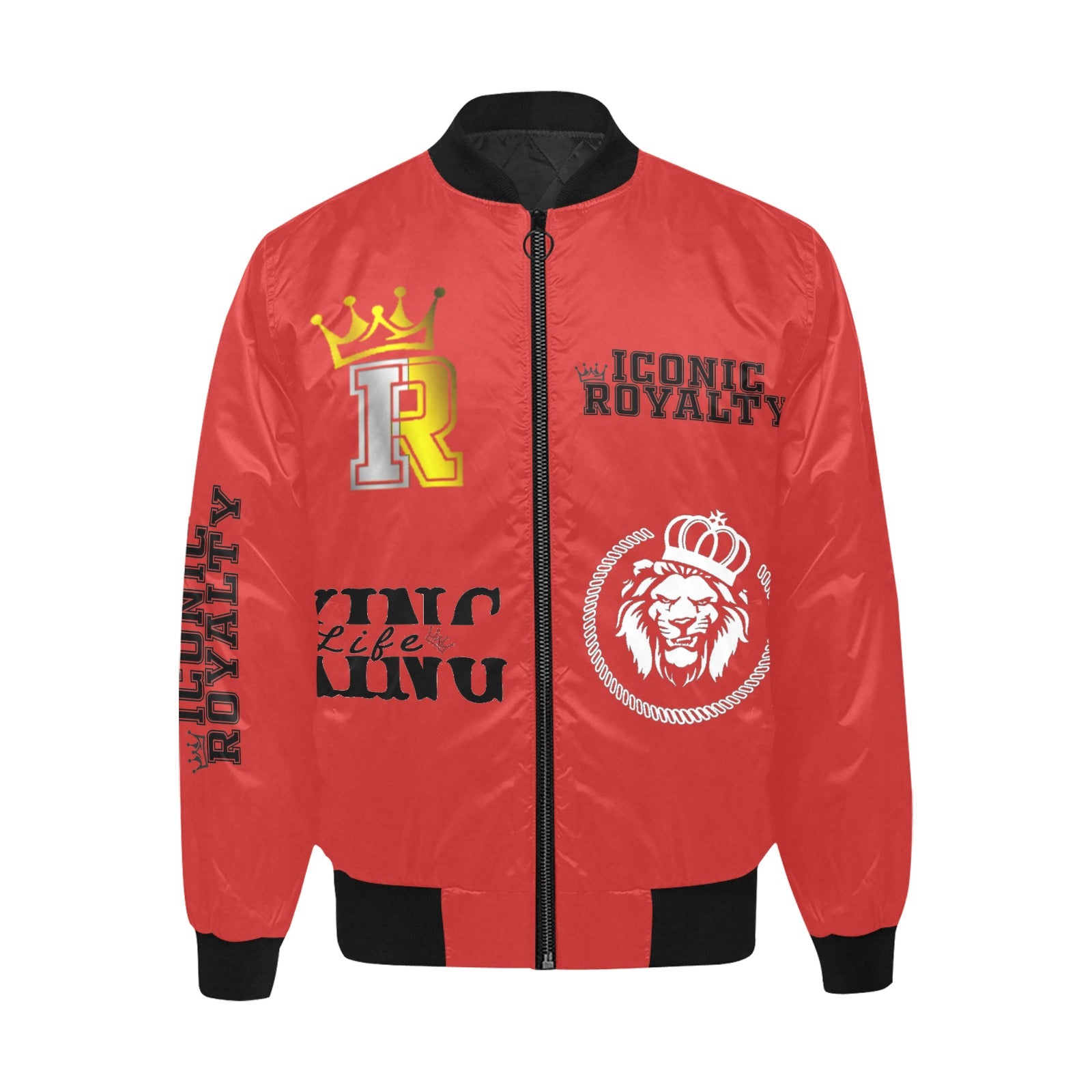 Crown I.R. King Life Crown Lion Men's Quilted Bomber Jacket