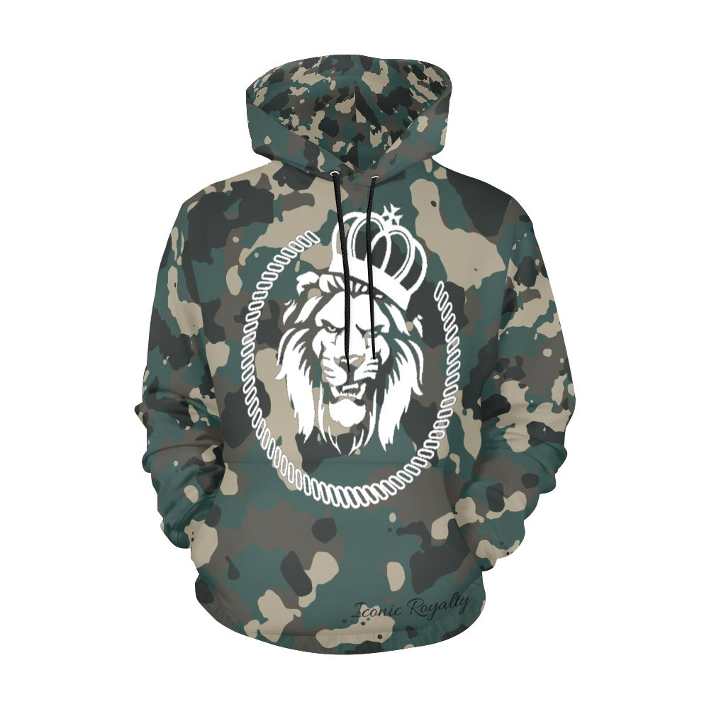 Iconic Royalty Crown Lion Camouflage Hoodie