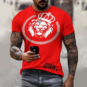 Iconic Royalty Crown Lion Men's Cotton T-shirt