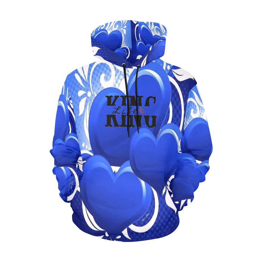 King Life Genuine Design Blue Heart Hoodie