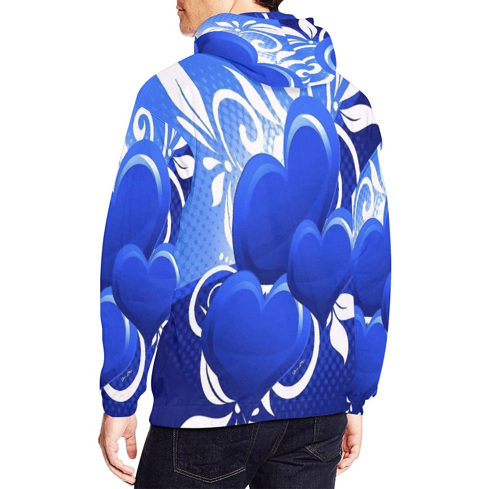 King Life Genuine Design Blue Heart Hoodie