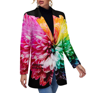 Queen Life Color Floral Women's Casual Suit Jacket