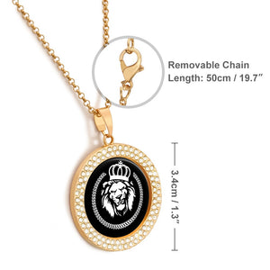 Golden Crown Lion Dazzling Crystal necklace